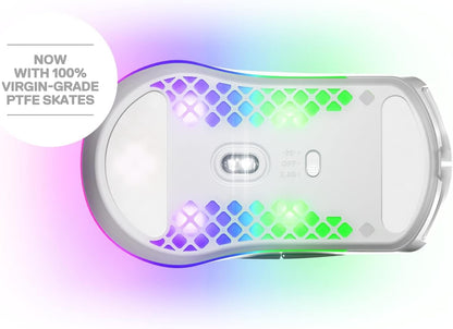 Aerox 3 Wireless - Super Light Gaming Mouse - 18,000 CPI Truemove Air Optical Sensor - Ultra-Lightweight 68G Water Resistant Design - 200 Hour Battery Life – Snow