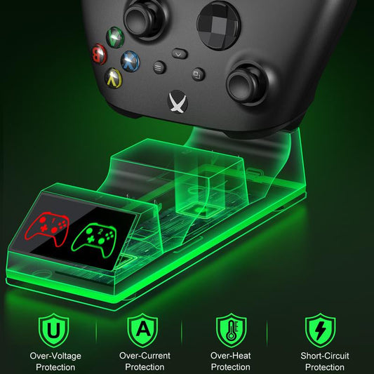 Xbox Controller Charger with 2 X 4320Mwh Rechargeable Battery Pack for Xbox Series X|S/Xbox One/Xbox One S/X/Elite